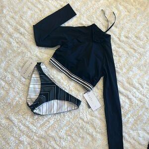 Athleta Women’s Crop Rashguard and Bikini Bottoms Set